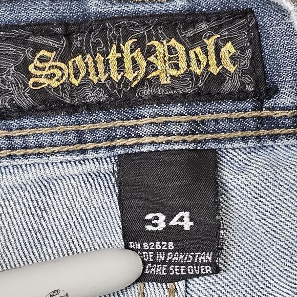 VTG DS Southpole Men 34 x 32 Blue Jeans Denim Sk8 Loose Baggy Grunge Y2K Punk - Picture 7 of 12